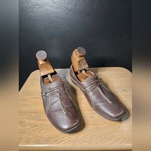 Naturalizer Women's Brown Pebble Leather Slip On Driving Moccasins Shoes Size 8M